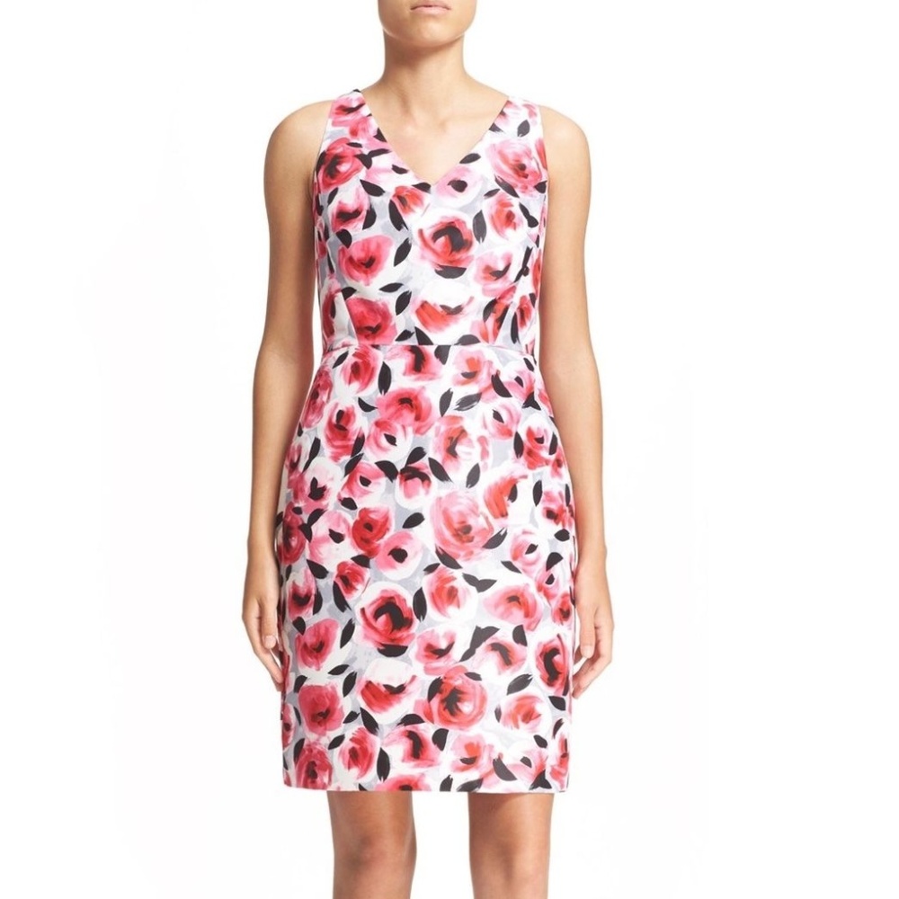 Kate Spade Sleeveless V-neck Rosebud Sheath Dress